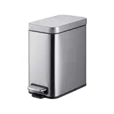 Відро для сміття з плавним закриттям прямокутне Mixxus Premium Quadro-TC0105 SS Color 5л колір нерж (MI7062)