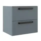 Комплект мебели 60 см Devit Fresh, синий матовый, ручки чёрные 088723B