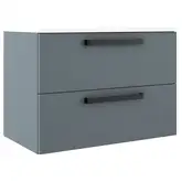 Комплект мебели 80 см Devit Fresh, синий матовый, ручки чёрные 088730B