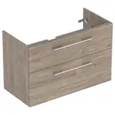 Тумба под раковину Geberit Selnova Square, slim rim 100 см, орех тёмный 501.214.00.1