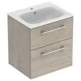 Тумба с раковиной Geberit Selnova Square slim rim 60 см, светлый орех (501.239.00.1)