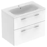 Тумба с раковиной Geberit Selnova Square slim rim 80 см, белый глянцевый (501.240.00.1)