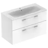 Тумба с раковиной Geberit Selnova Square slim rim 100 см, белый глянцевый (501.244.00.1)