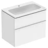 Тумба с раковиной Geberit iCon slim rim 75 см, корпус и фасад - белый мат / ручки - белый мат 502.336.01.3