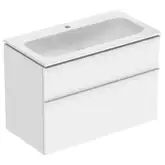 Тумба с раковиной Geberit iCon slim rim 90 см, корпус и фасад - белый мат / ручки - белый мат 502.337.01.3