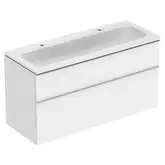 Тумба с раковиной Geberit iCon slim rim 120 см, корпус и фасад - белый мат / ручки - белый мат 502.338.01.3