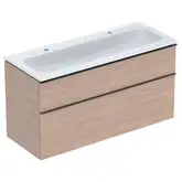Тумба с раковиной Geberit iCon slim rim 120 см, корпус и фасад - дуб / ручки - лава мат 502.338.JH.1