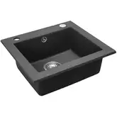 Гранитная кухонная мойка REA WEST BLACK METALIC (ZLE-00121)