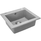 Гранитная кухонная мойка REA WEST GREY серая (ZLE-00122)