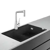 Кухонна мийка Hansgrohe Hansgrohe C51 C51-F635-04 Sink combi 770x510 зі змішувачем на 2 чаші 180/450, chrome (43215000)