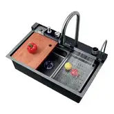 ZERIX ZH7546-SET-02 Мийка з змішувачем, NANO-BLACK (ZM5576)