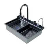 Мойка Zerix ZH7546-SET-04 со смесителем, Nano-Black (ZM5578)