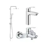 Набір змішувачів Grohe Eurosmart New 3 в 1 для ванни та душу, хром (UA123389M0)