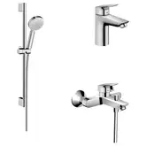 Набір змішувачів для ванни Hansgrohe Eco Logis 100 (71104 + 7140 + 26651400), хром (20200001)