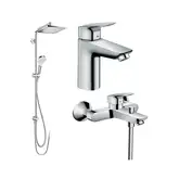 Набір змішувачів для ванни Hansgrohe EcoSmart Logis 100 / Crometta Reno (71104 + 7140 + 27289000), хром (20200002)