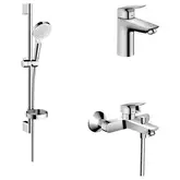 Набір змішувачів для ванни Hansgrohe EcoSmart Logis 100 (71104 + 7140 + 26553400), хром (20200008)