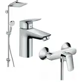 Набір змішувачів для душу Hansgrohe EcoSmart Logis 100 / Crometta Reno (20200014)