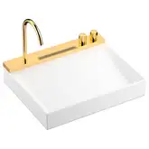 Раковина Hansgrohe Avalegra AquaUnit 58 х 47,5 х 10 см, без переливу, з функцією QuickClean+, із змішувачем, Polished Gold Optic  22472990