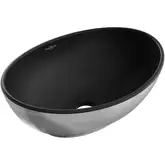 Умывальник (раковина) MEXEN ELZA SILVER BRUSHED BLACK MATT накладной (MEX-21014023)