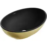 Умывальник (раковина) MEXEN ELZA GOLD BLACK MATT накладной (MEX-21014026)