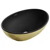 Умывальник (раковина) MEXEN ELZA BRUSHED GOLD BLACK MATT накладной (MEX-21014027)