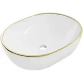 Умывальник (раковина) MEXEN VIKI WHITE GOLD EDGE накладной (MEX-21054805)