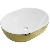 Умывальник (раковина) MEXEN VIKI WHITE GOLD накладной с узором (MEX-21054808)