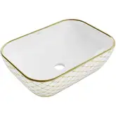 Умывальник (раковина) MEXEN RITA WHITE DIAMOND GOLD накладной (MEX-21084509)