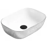 Умывальник (раковина) MEXEN RITA SILVER WHITE с узором накладной (MEX-21084555)