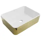 Умывальник (раковина) MEXEN CATIA WHITE GOLD накладной с узором (MEX-21314808)