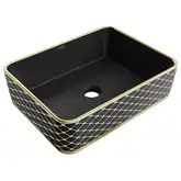Умывальник (раковина) MEXEN CATIA BLACK DIAMOND GOLD накладной (MEX-21314879)