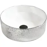 Умывальник (раковина) MEXEN CLARISA SILVER WHITE с узором накладной (MEX-22074154)