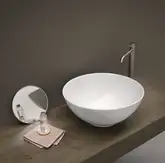Умивальник круглий на стільницю Nic Design CIOTOLA Flavia без переливу 38x38х16h, білий (001034001)