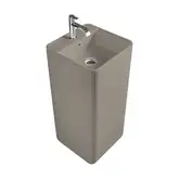 Умивальник окремо стоячий Nic Design Semplice 40х40х85 см з отвором під змішувач, злив у стіну, Sabbia матовий (001371051)