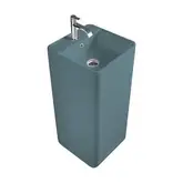 Умивальник окремо стоячий Nic Design Semplice 40х40х85 см з отвором під змішувач, злив у стіну, Polvere матовий (001371057)