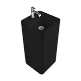 Умивальник окремо стоячий Nic Design Semplice 40х40х85 см з отвором під змішувач, зі зливом в підлогу, Antracite матовий (001374013)
