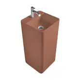 Умивальник окремо сточячий Nic Design Semplice 40х40х85 см з отвором під змішувач, зі зливом в підлогу, Fard глянець (001374072)
