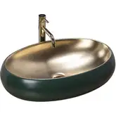 Умывальник (раковина) REA MELANIA GREEN / GOLD накладной (REA-U0467)