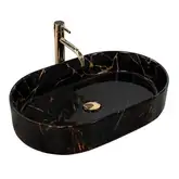 Умывальник (раковина) REA NADIA BLACK MARBLE SHINY накладной (REA-U0539)