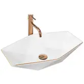 Rea Vegas Rose Gold Edge Умывальник, белый/розовое золото (REA-U5605)