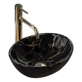 Умывальник (раковина) REA SOFIA MINI BLACK MARBLE SHINY накладной (REA-U6963)