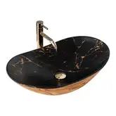 Умывальник (раковина) REA ROYAL IN BLACK MARBLE GOLD накладной (REA-U8008)