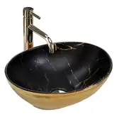 Умивальник (раковина)  REA SOFIA GOLD MARBLE BLACK накладний (REA-U8012)