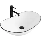 Умывальник (раковина) REA ROYAL WHITE BLACK EDGE накладной (REA-U8569)