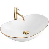 Умывальник (раковина) REA ROYAL GOLD EDGE накладной белый (REA-U8570)