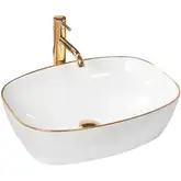 Rea Sol White Gold Edge Умывальник накладной, белый (REA-U8605)