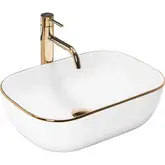 Умывальник (раковина) REA BELINDA WHITE GOLD EDGE накладной (REA-U8736)