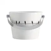 Раковина підвісна або накладна 8804V  BUCKET 40R 40,5х54 см, з тримачем рушника хром, декор Swallows(Ластівки) Scarabeo