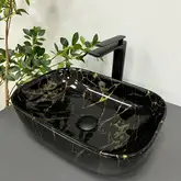 VBI RAVENNA MARBLE BLACK Умывальник накладной, черный (VBI-011207)