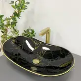 VBI Turin Умывальник накладной, черный мрамор (VBI-011505)